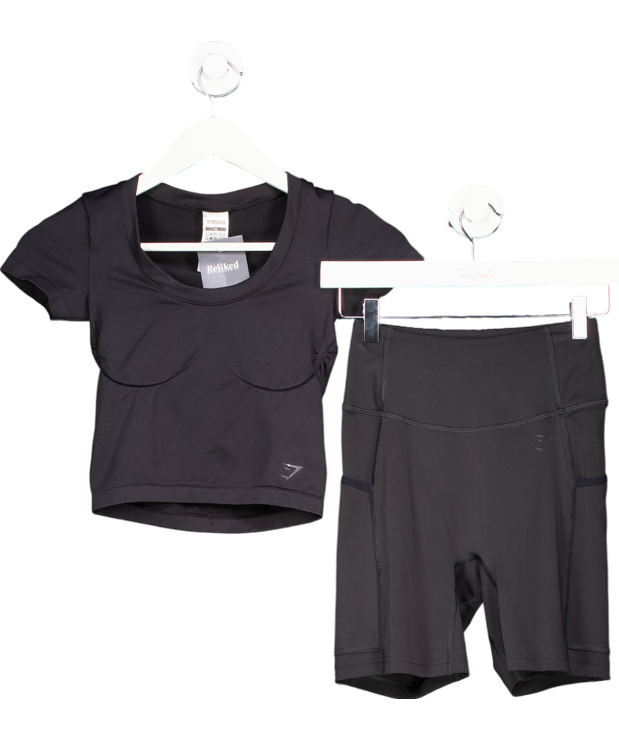 gymshark Black Soft Sculpt Midi T-shirt And Pocket Shorts UK XS