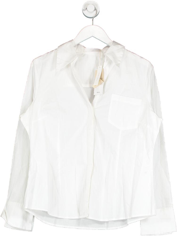MANGO White Pleated Cotton Shirt BNWT UK 14