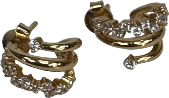 Astrid & Miyu Metallic Illusion Spiral Huggie Earrings