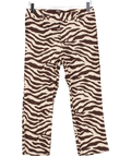 White Fox Brown Day For It Zebra Capri Trousers UK XS