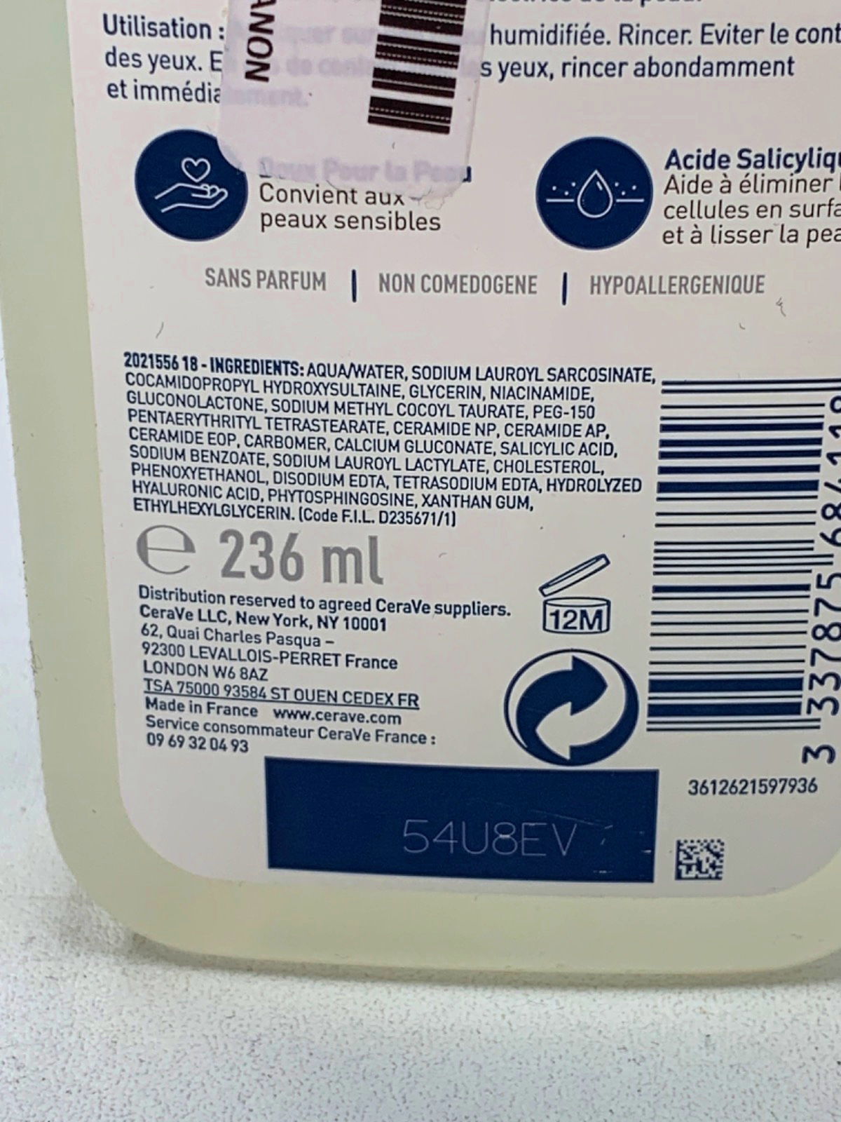 CeraVe SA Smoothing Cleanser No Shade 236ml