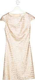 Mikael Aghal Champagne Sequin Dress UK 10