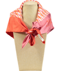 Jimmy Choo Red Reta Monogram-print Silk Scarf One Size