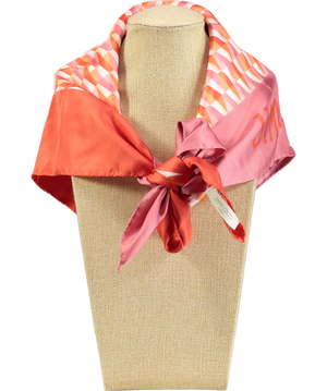 Jimmy Choo Red Reta Monogram-print Silk Scarf One Size