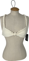 Kasela Cream Ruched Bikini Top In Ivory UK S