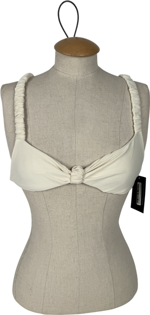 Kasela Cream Ruched Bikini Top In Ivory UK S