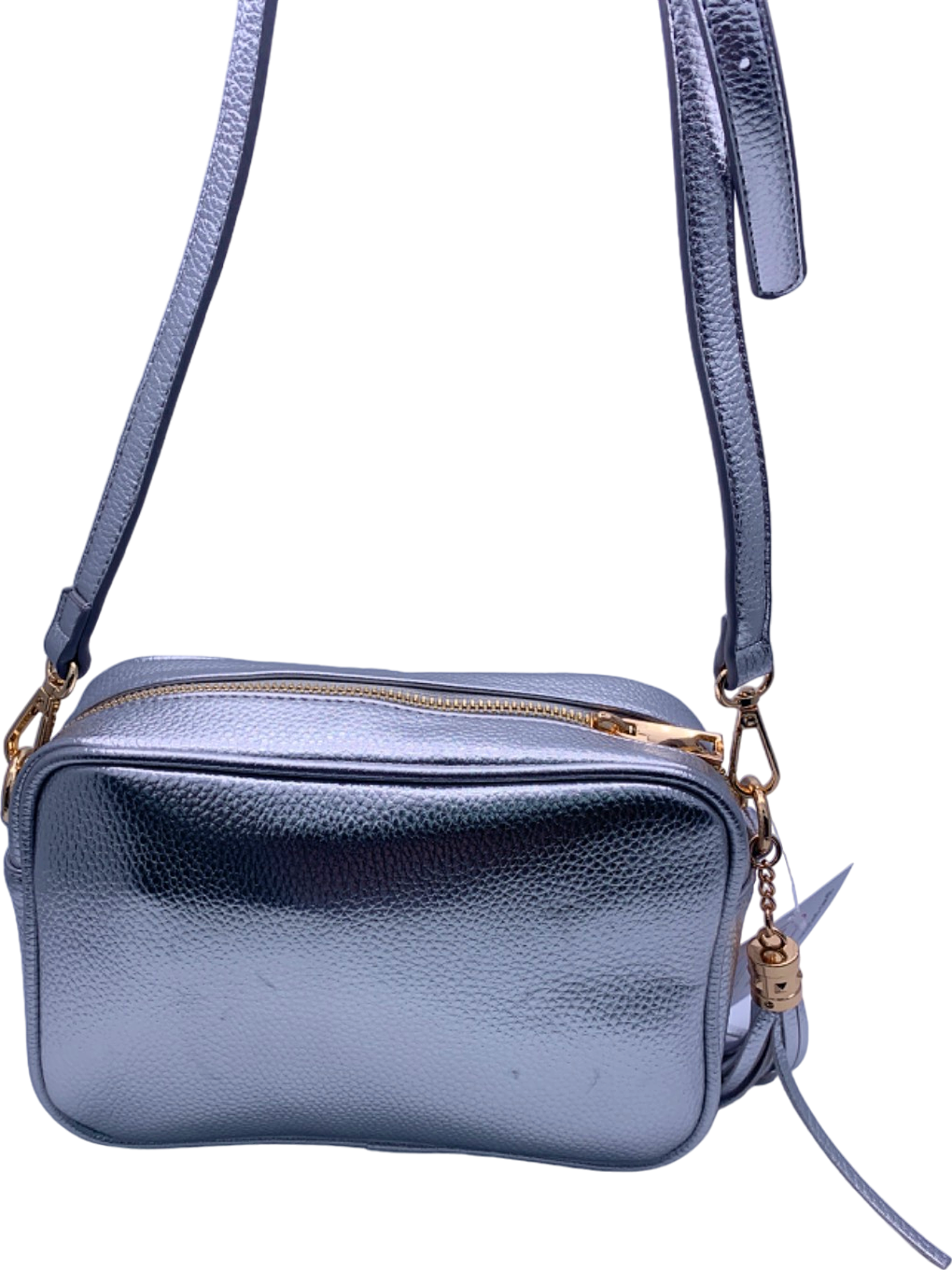 NO.1 George Street Silver Leather Crossbody Bag