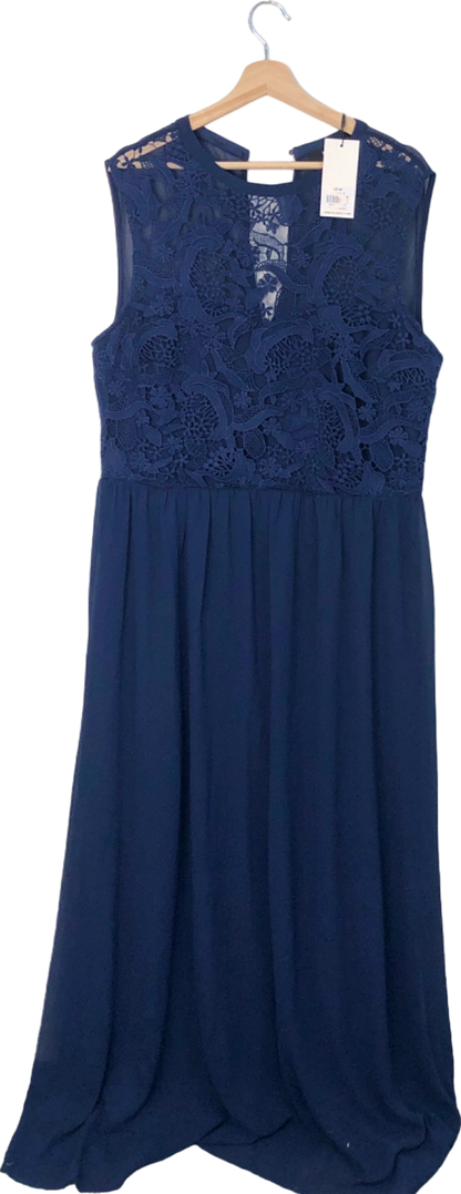 Long Tall Sally Navy Blue Lace Dress UK 22