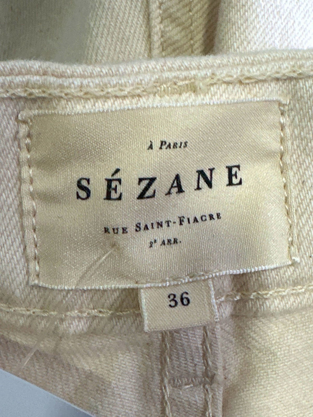 Sézane Cream Cropped Jeans UK 8