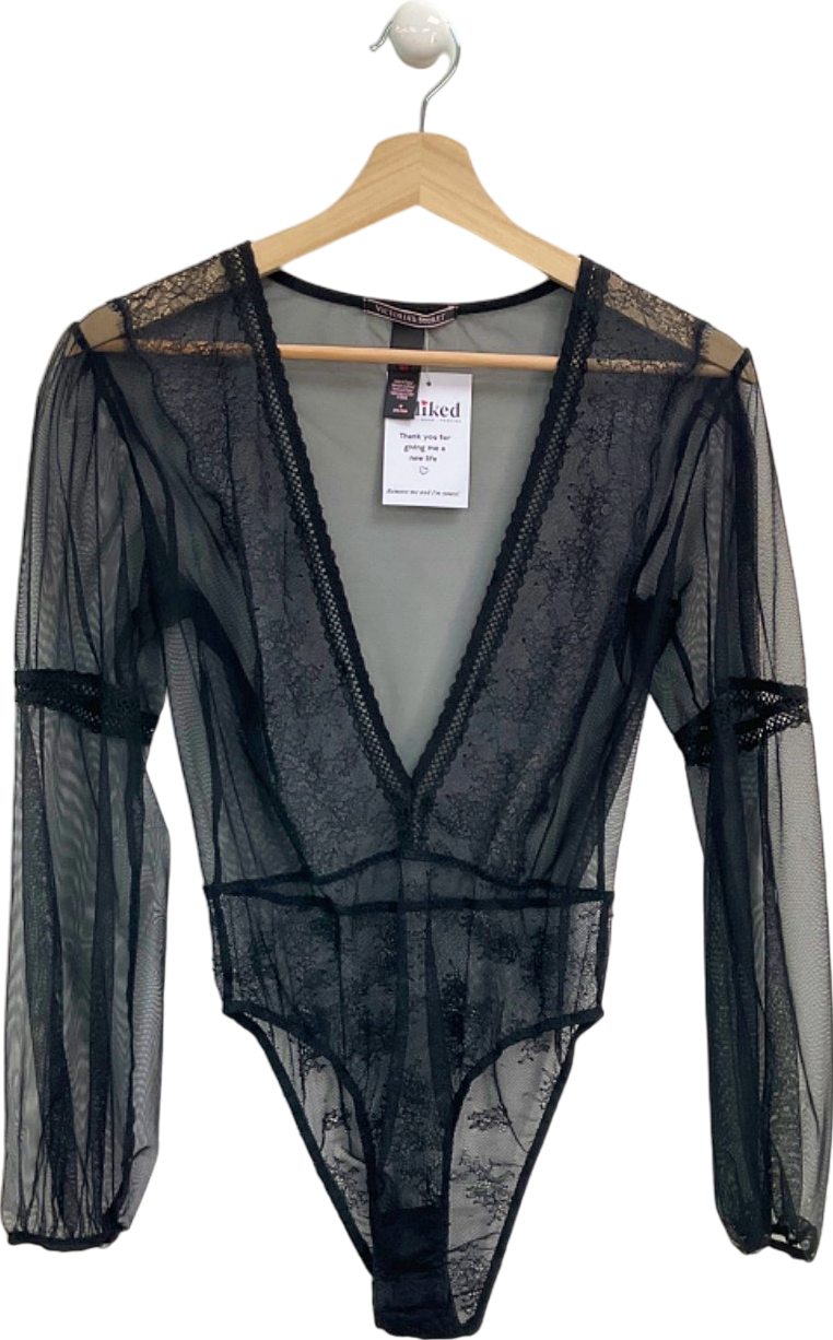 Victoria's Secret Black Lace Bodysuit UK M