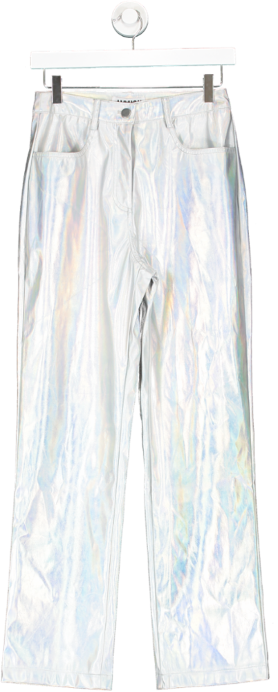 AMYLYNN Space Holographic Metallic Trousers UK XS