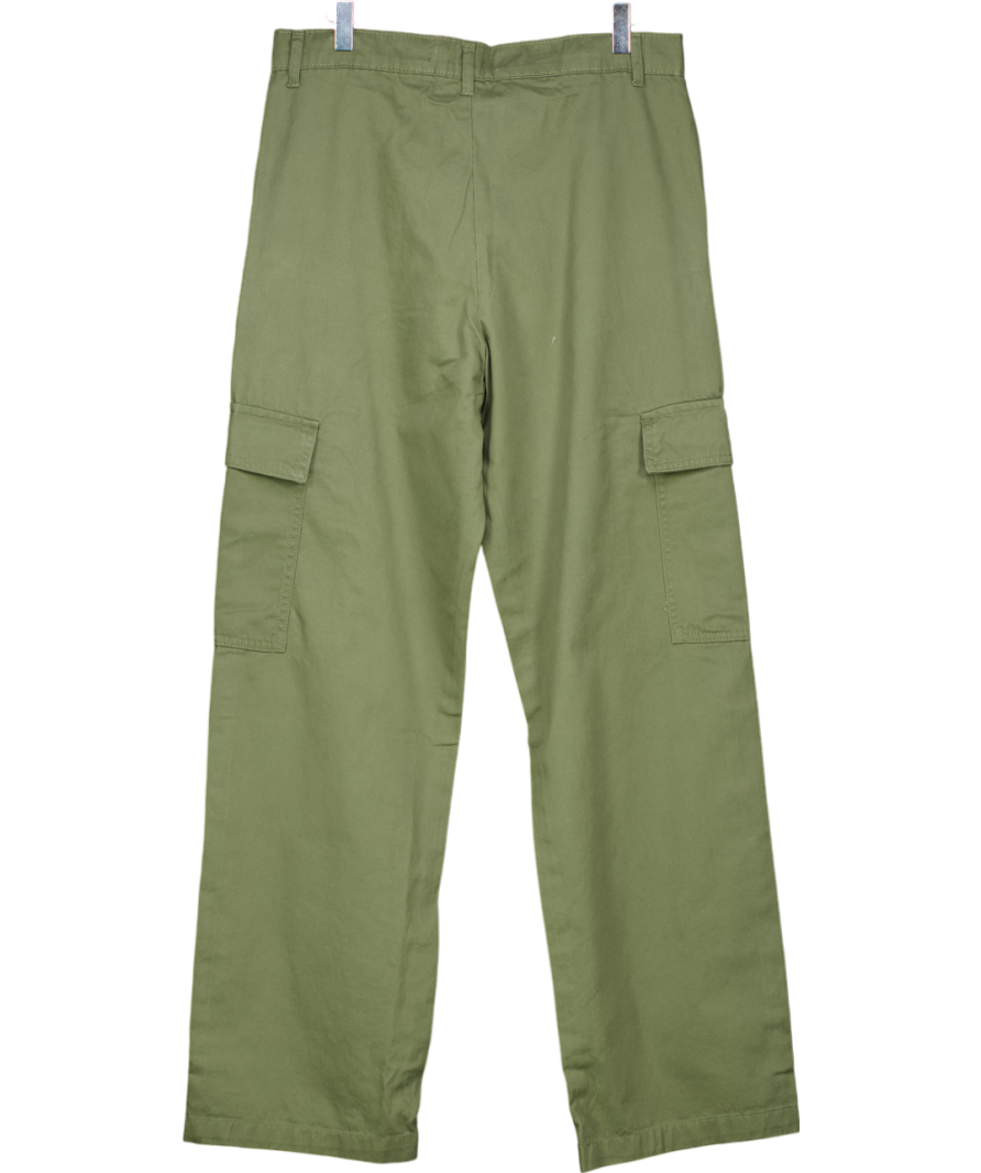 French Connection Green Twill Cargo Trousers UK 14