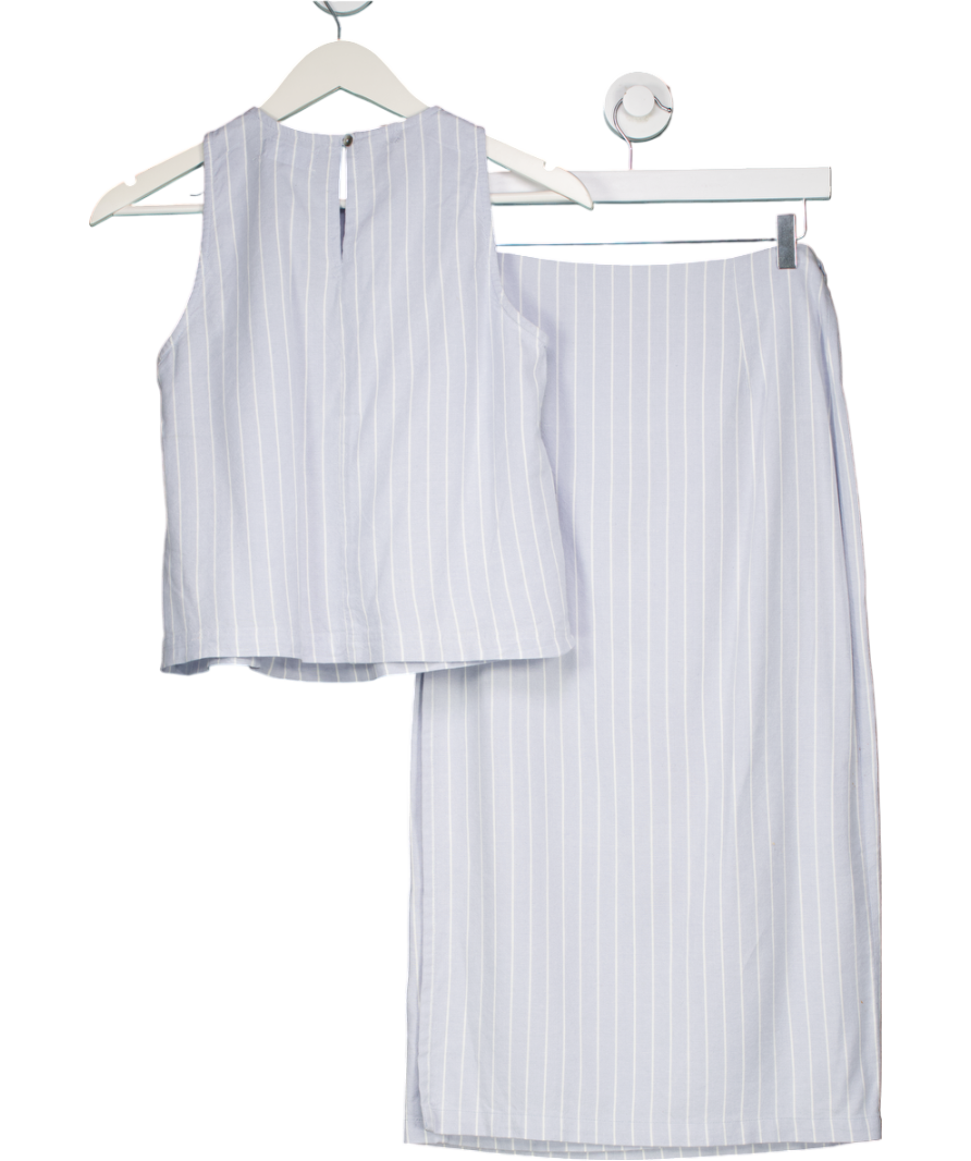 Lefties Blue Lightweight Denim Top And Wrap Skirt Co-ord UK S