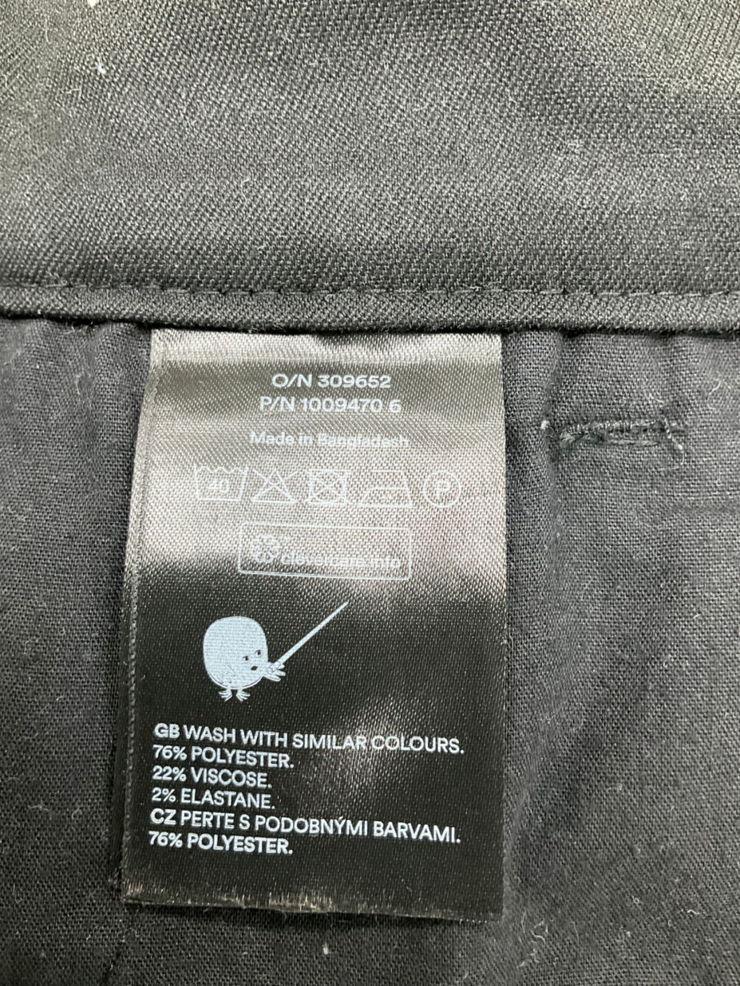 Monki Black High Waist Wide Leg Trousers UK M