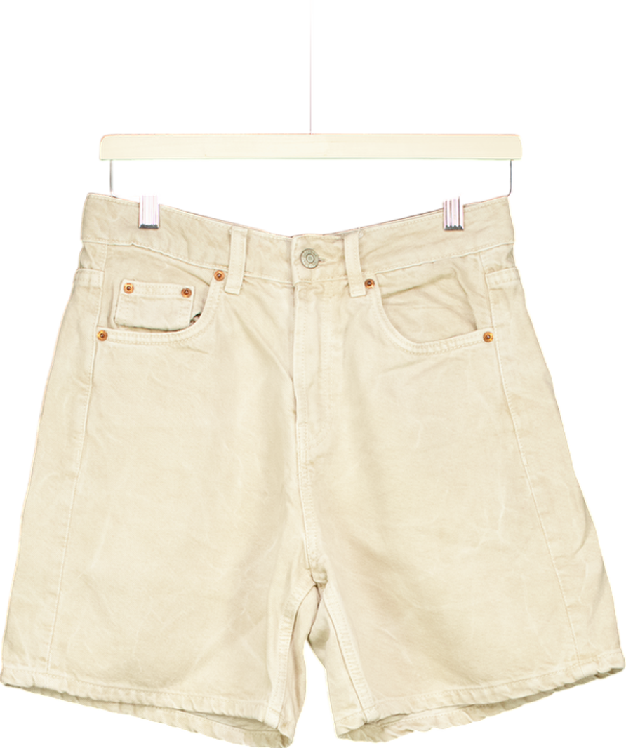 ZARA Beige Denim Bemuda Shorts UK 8
