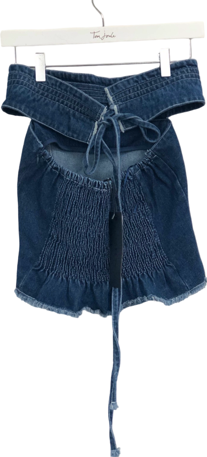 Lioness Blue Denim Strapless top UK 8