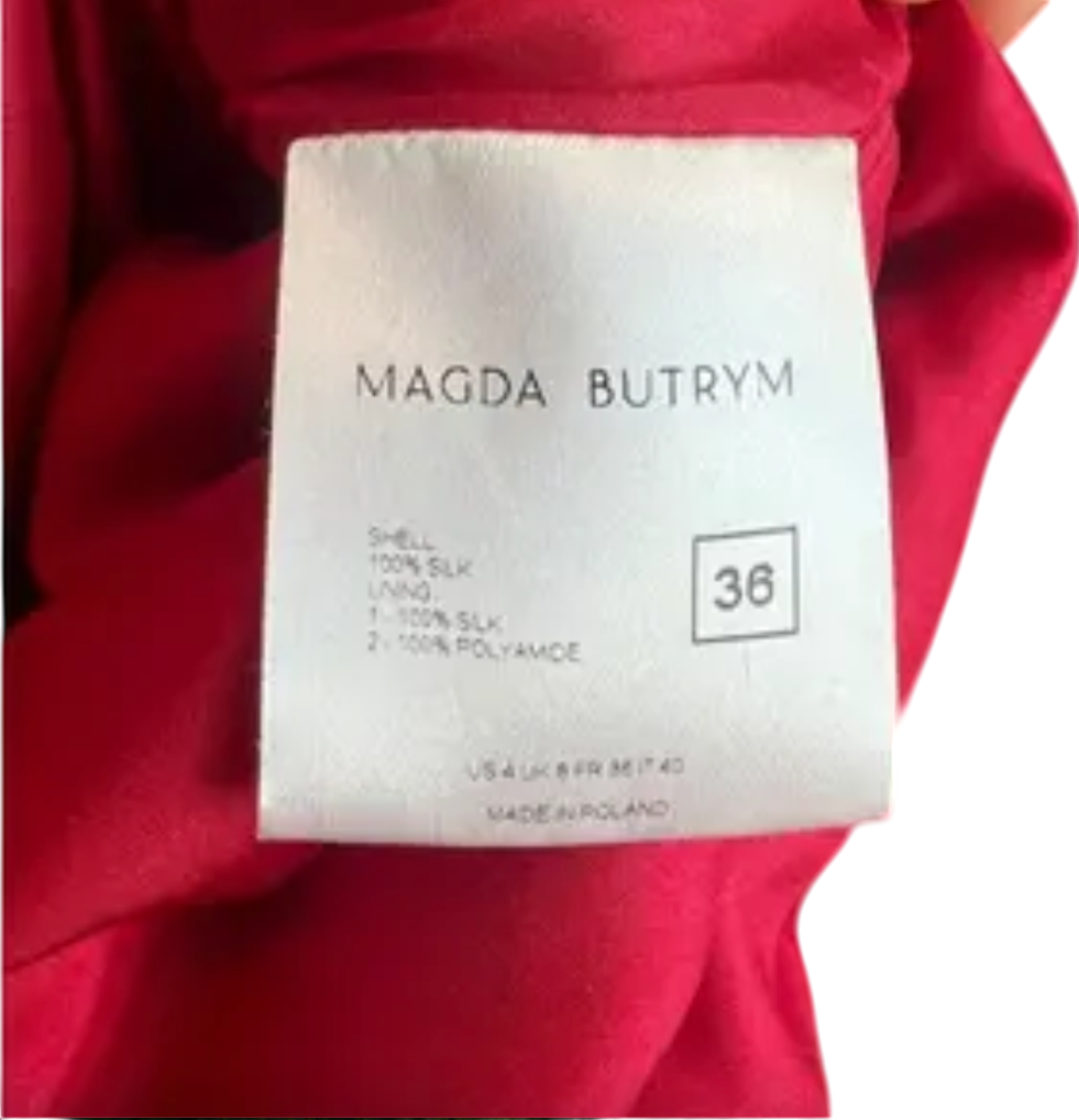 Magda Butrym Women's Red Floral Silk Mini Dress Fr36 UK 8