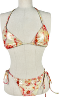 PEACHY DEN Multicoloured Kimora Metalic Bikini Orange Soda UK XS