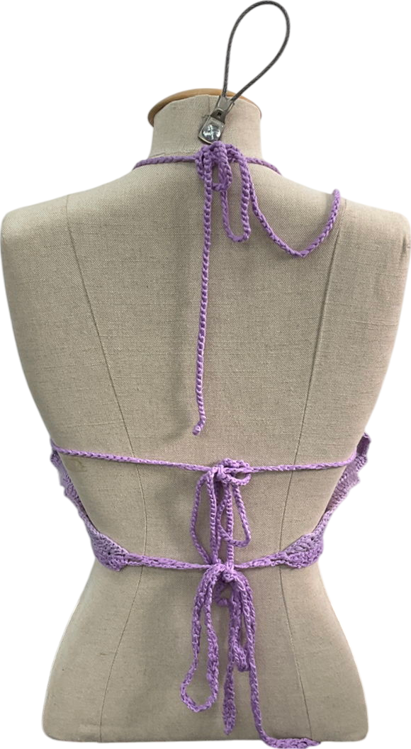 Skinnydip Purple Handmade Butterfly Crochet Top UK S