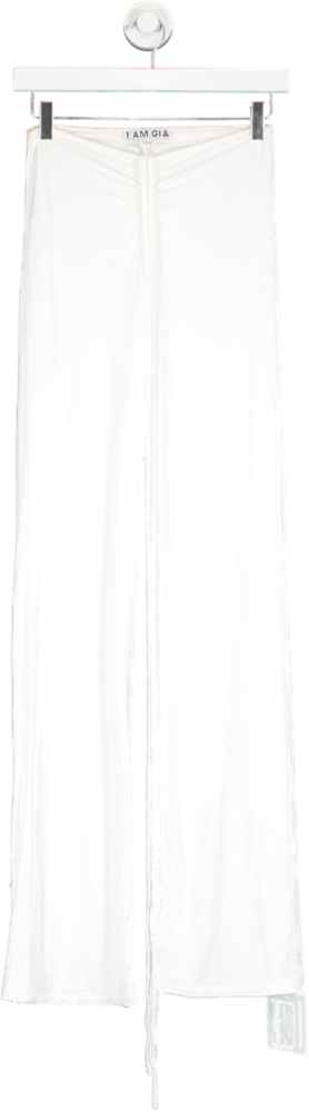I.AM.GIA White Wide Leg Low Rise Tie Waist Pants UK XXS