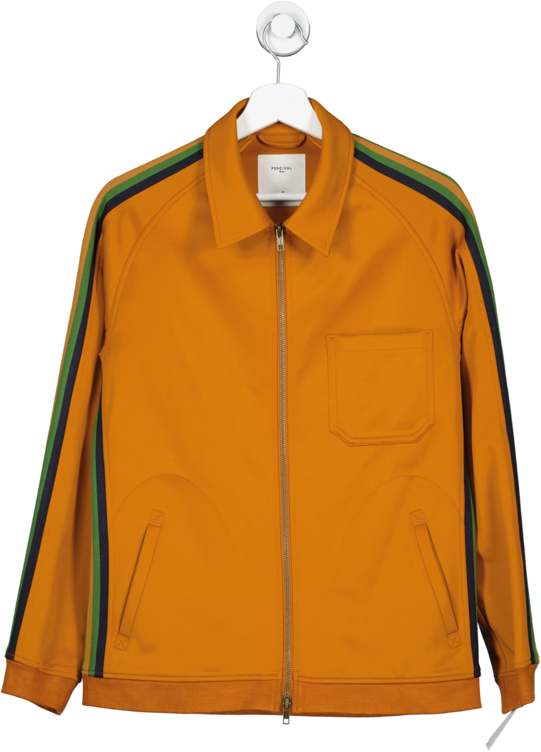 Percival Orange Striped Zip Through Jacket UK S
