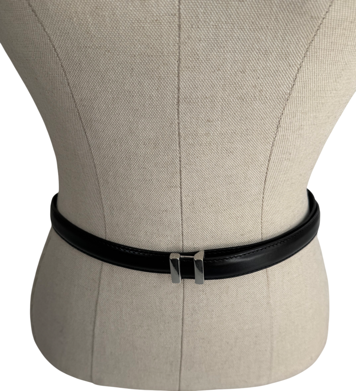 Arket Black Buckle Leather Belt UK XS/S