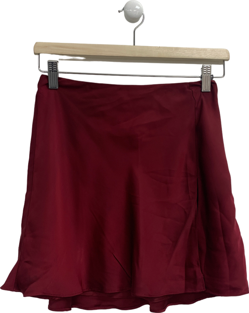 Meshki Red Satin Mini Skirt UK S