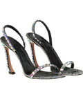 PIFERI Black Ginevra 100 Crystal Sandals UK 9 EU 42 👠