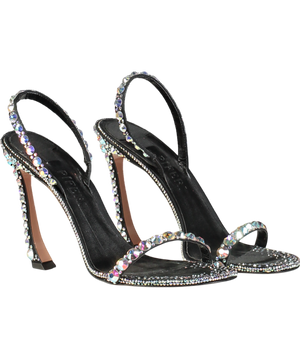 PIFERI Black Ginevra 100 Crystal Sandals UK 9 EU 42