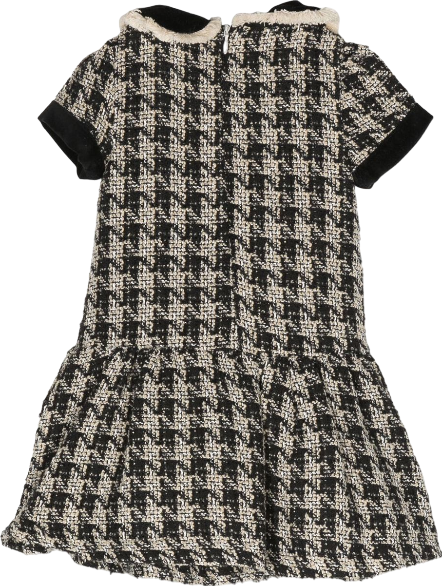 Patachou Black Houndstooth Tweed Dress With Pearl Buttons Bnwt 4 Years