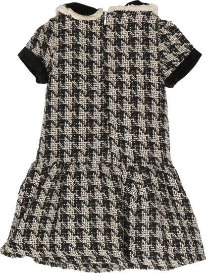 Patachou Black Houndstooth Tweed Dress With Pearl Buttons Bnwt 4 Years