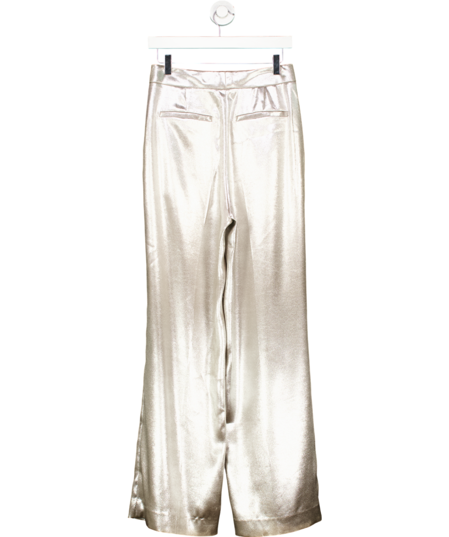 Mint Velvet Metallic Pleat Trousers UK 10