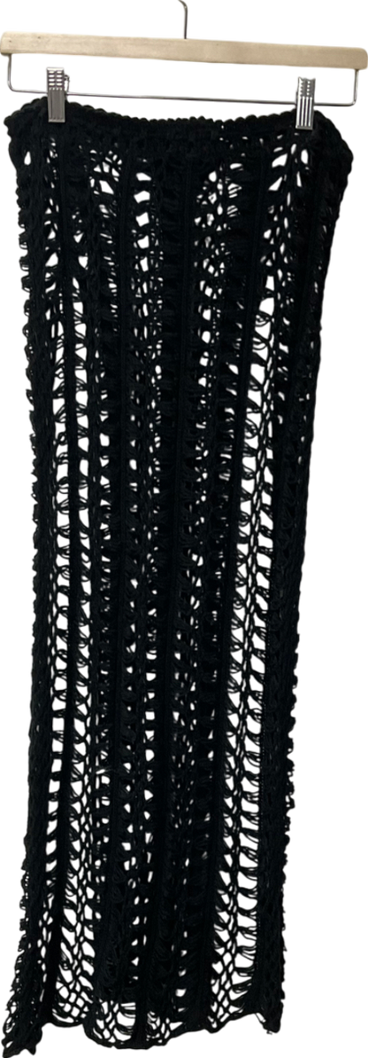 Misspap Black Crochet Maxi Skirt UK S