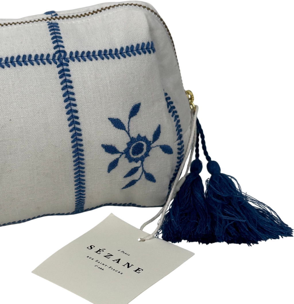 Sezane White Beauty Pouch One Size
