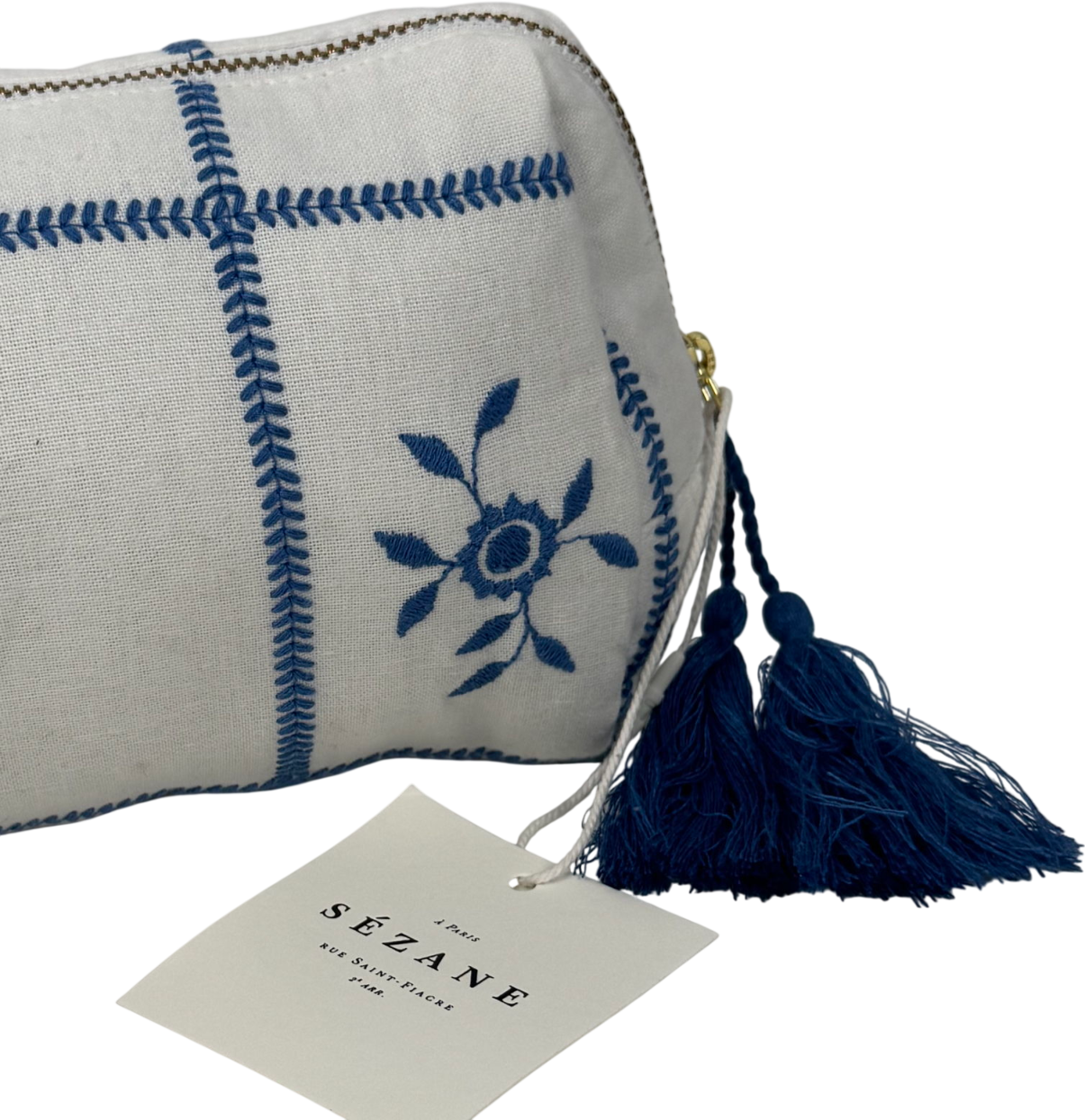 Sezane White Beauty Pouch One Size