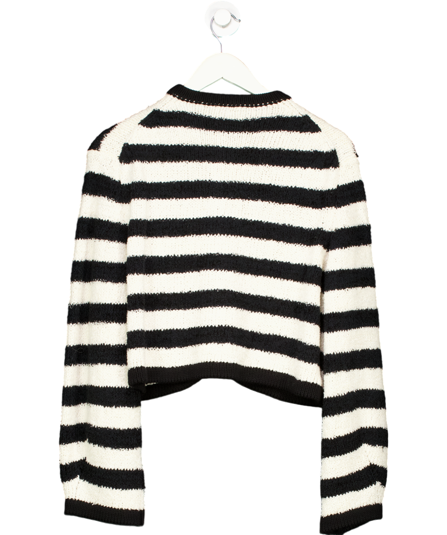 Half Boy Cream Alice Striped Cotton-blend Cardigan - Black UK XS