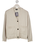 Rails Cream Lindi Oversized Pocket Wool Blend Cardigan, Oatmeal UK XS