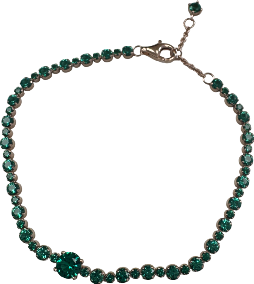 PANDO Sparkling Green Pavé Tennis Bracelet One Size