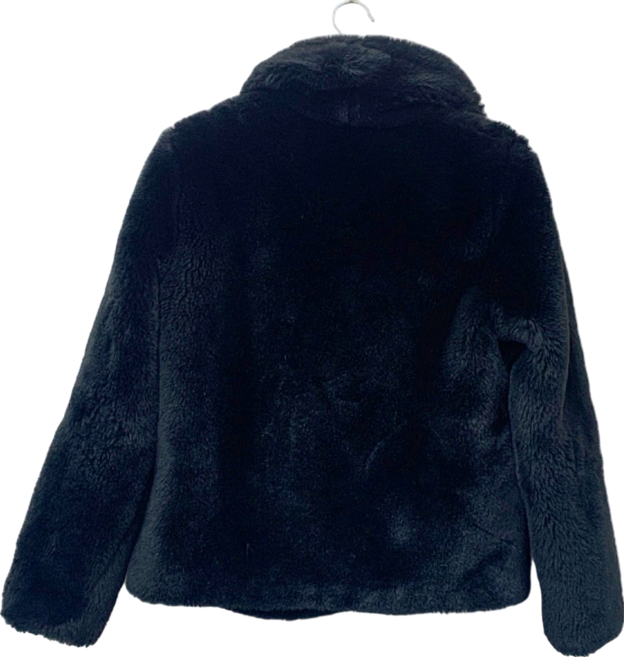 Missguided Black Faux Fur Coat UK 4