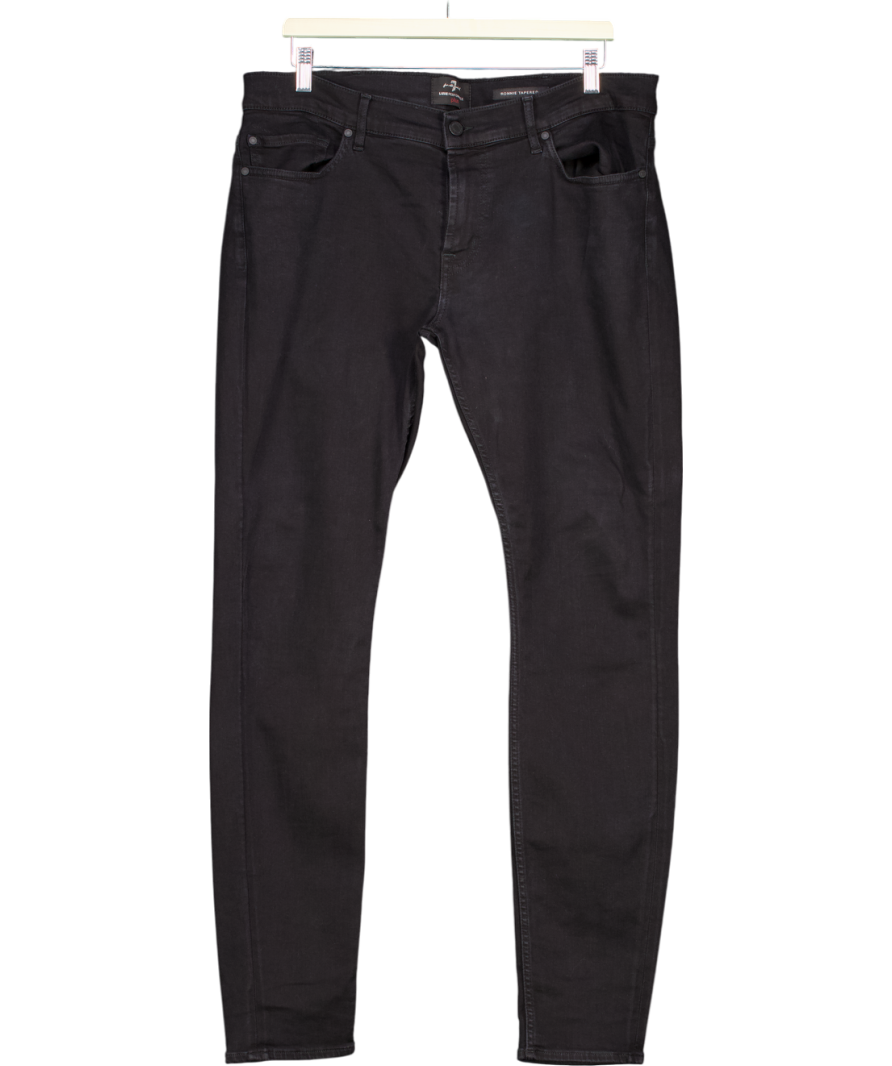 7 For All Mankind Black Ronnie Comfort Luxe Tapered Jeans W36