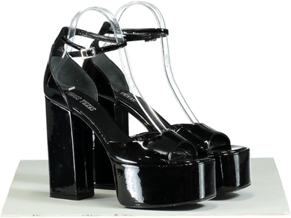 Paris Texas Black Patent Tatiana Platform Sandal UK 4 EU 37