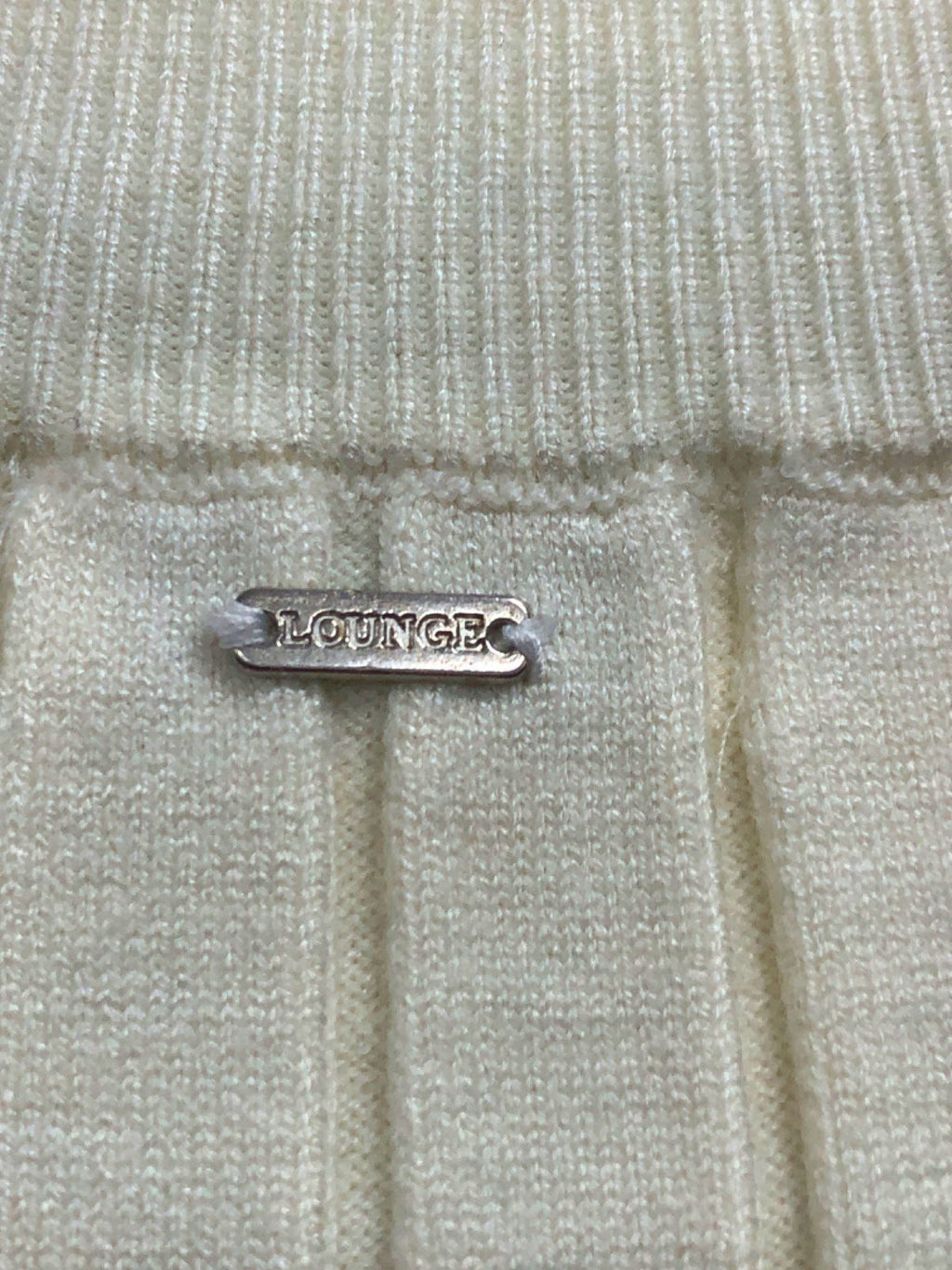 LOUNGE Cream Ribbed Knit Dress XS