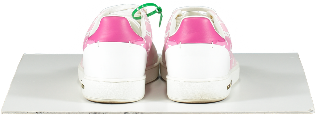 Louis Vuitton Pink/White Front Row LV Monogram logo Leather Trainers UK 3.5 EU 36.5 👠