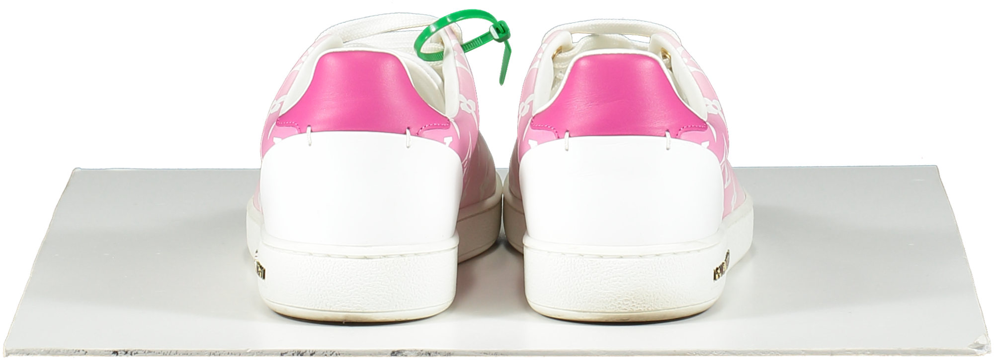 Louis Vuitton Pink/White Front Row LV Monogram logo Leather Trainers UK 3.5 EU 36.5 👠