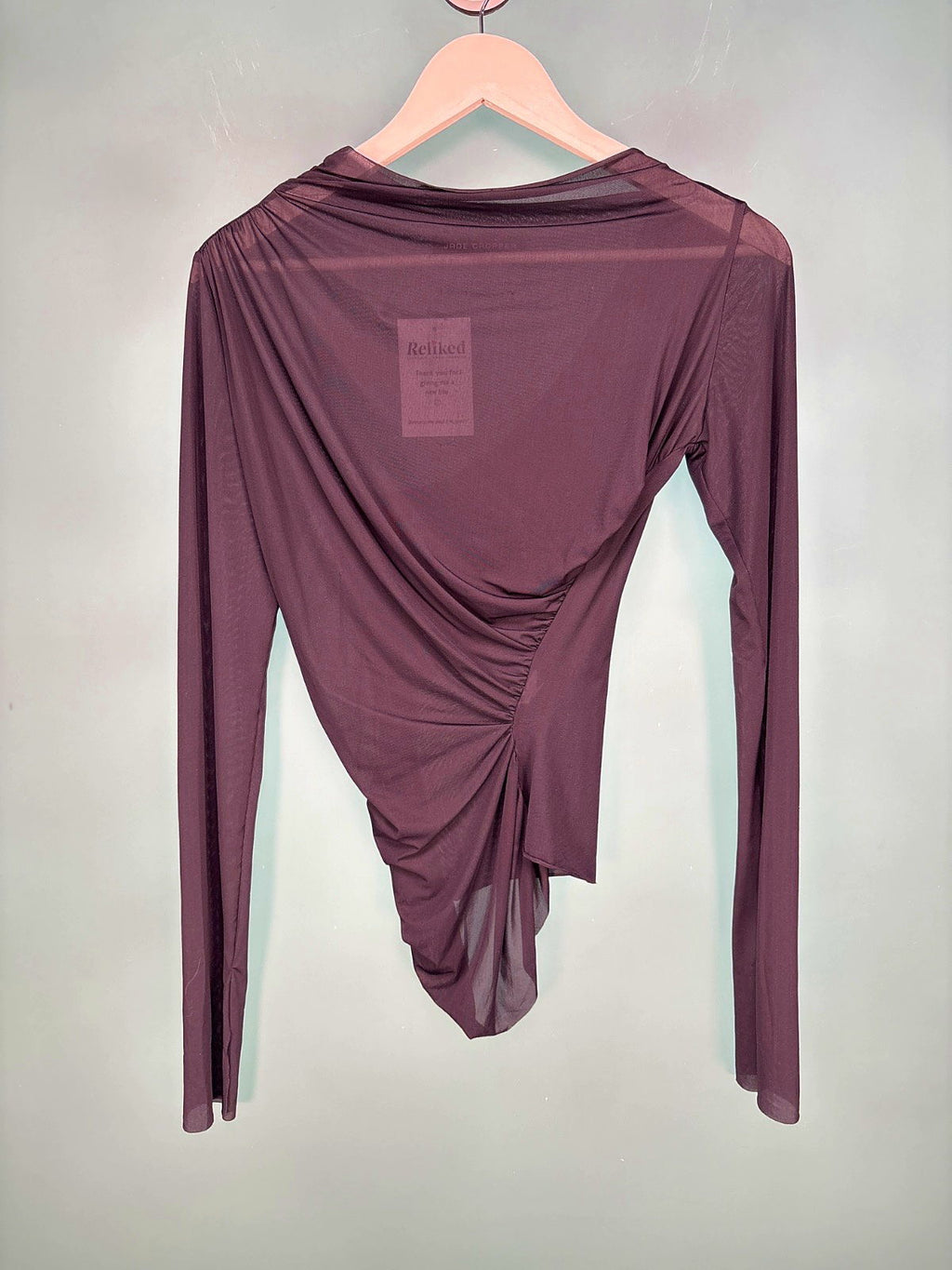 Jade Cropper Black Asymmetric Long Sleeve Top