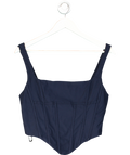 White Fox Blue Bustier Top With Boning UK XL