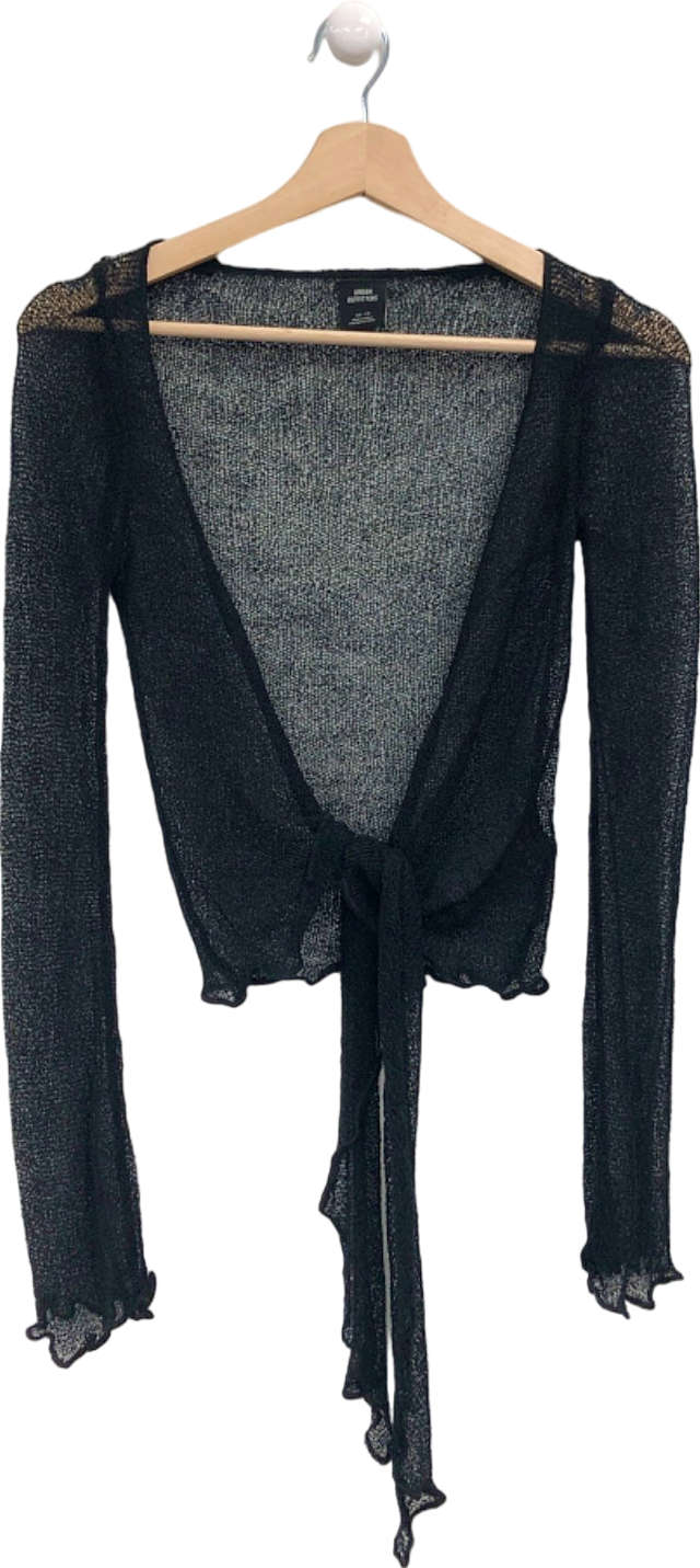 Urban Outfitters Black Sheer Knit Cardigan UK XS