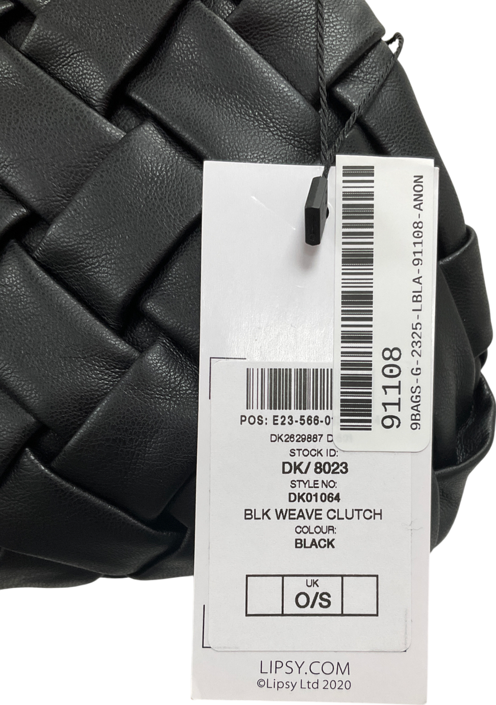 lipsy london Black Pouch Clutch Bag One Size