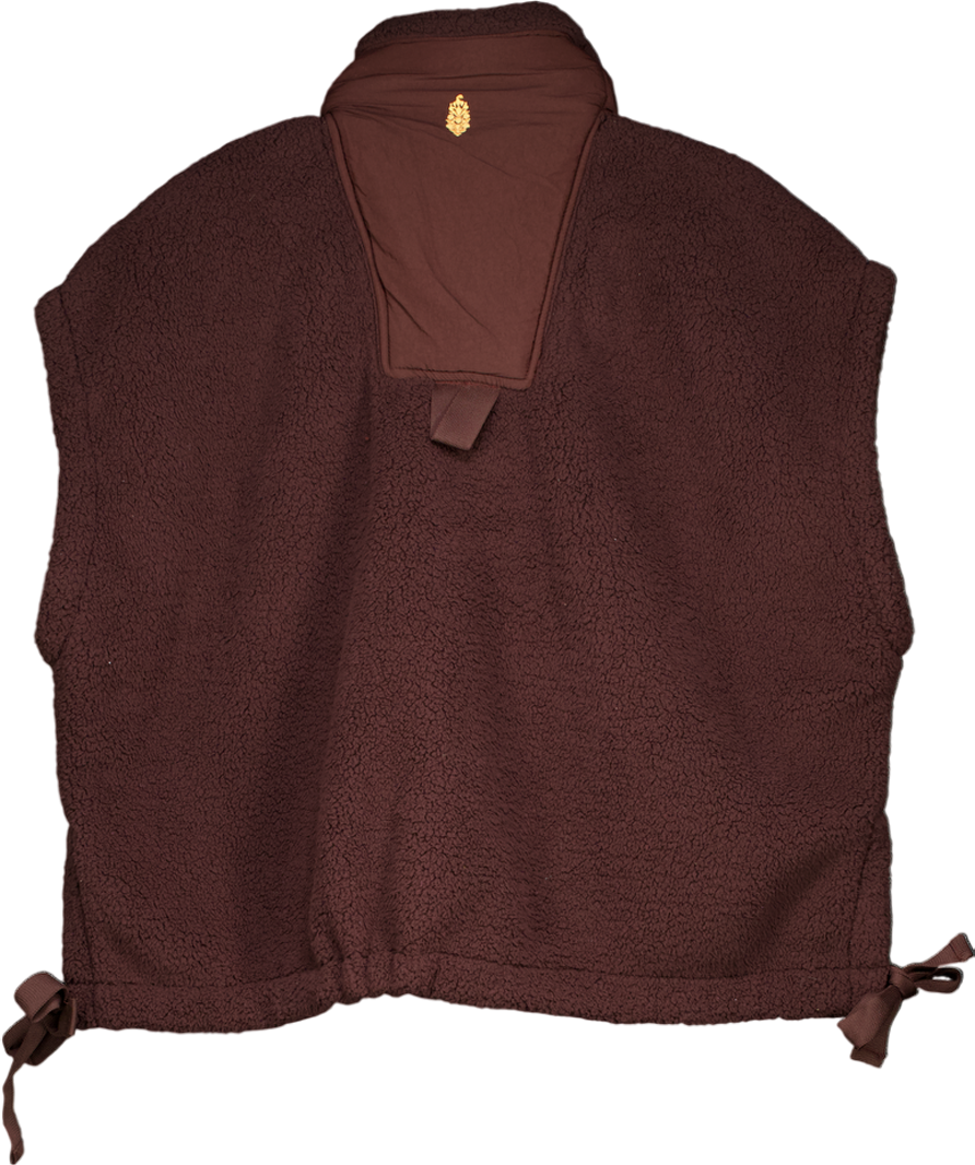 Free People Brown Hit The Slopes Fleece Jacket UK S