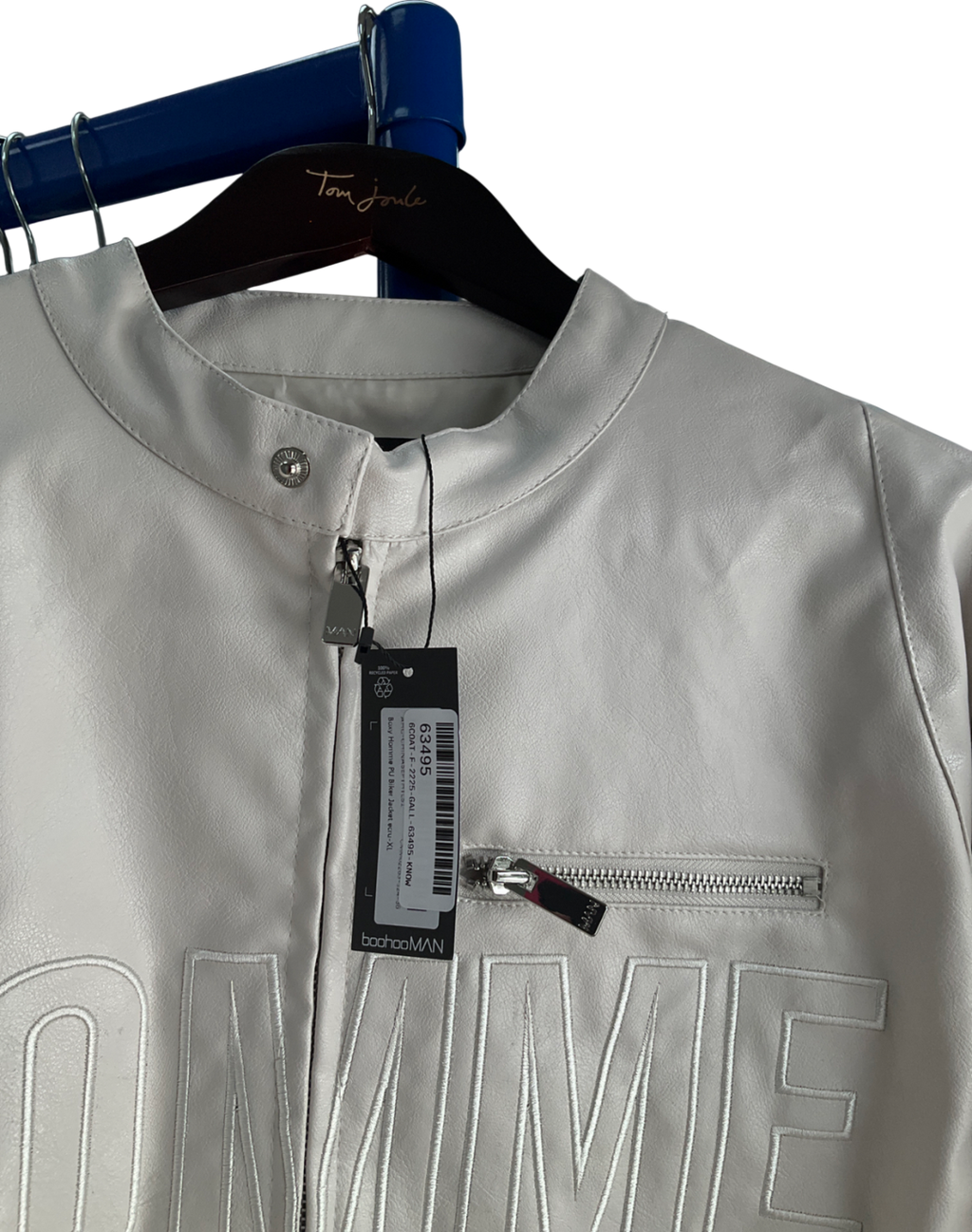 boohooMan Cream Boxy Home Bicker Jacket UK XL